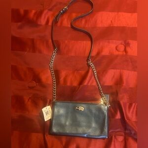 Coach Quinn  Blue pebble  Leather Crossbody Bag